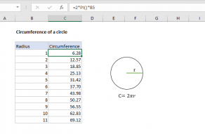 Circumference Of A Circle Excel Formula Exceljet Circumference Of A Circle Excel Formula Exceljet